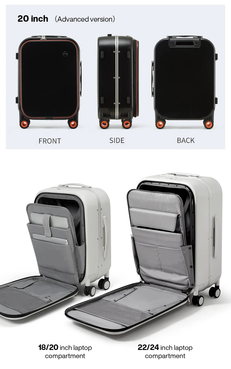 Mixi Patent Design PC Aluminum Frame Suitcase – Award-Winning Carry-On Rolling Luggage 18/20/24 Inch