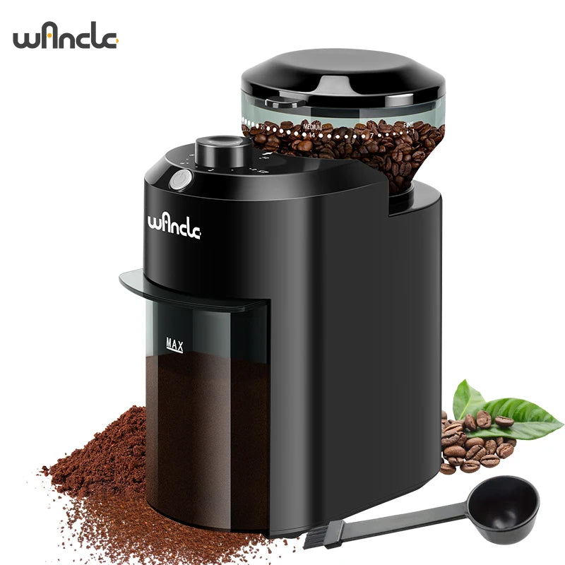 Wancle Electric Burr Coffee Grinder – 28 Grind Settings, Conical Burr Mill, 220V/120V