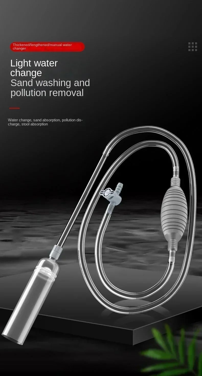 Fish Tank Siphon Vacuum – Gravel & Sand Water Exchanger Aquarium Cleaning Kit with Extension Tube