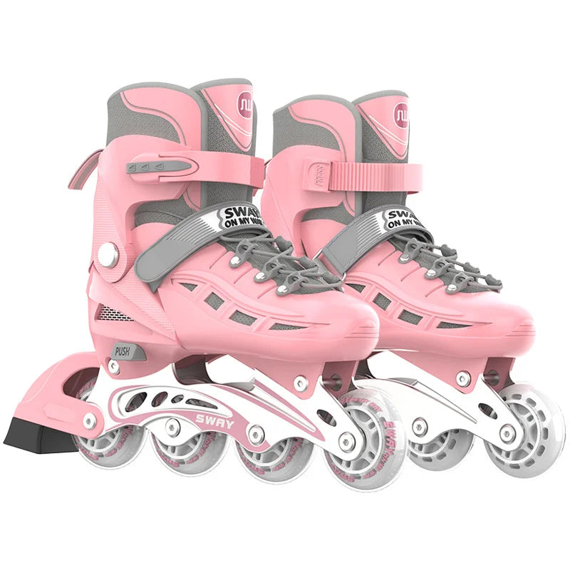 Adult Inline Roller Skates – Beginner Outdoor PU Street Freestyle Sneakers with 4 Wheels