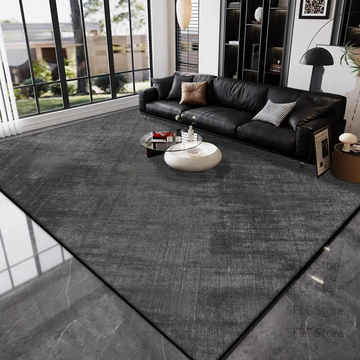 Plush Green Decorative Area Rug – Elegant Large Carpet for Living Room & Dining Room