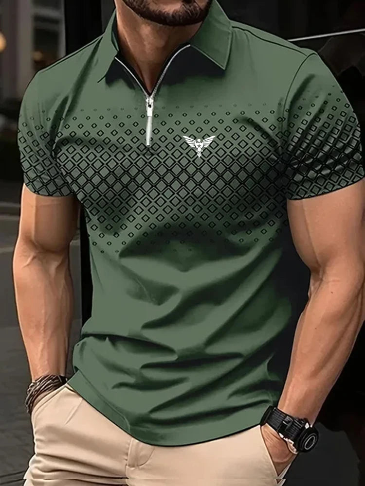 Men's Quarter Zip Golf Polo Shirt — Performance Sport Polo