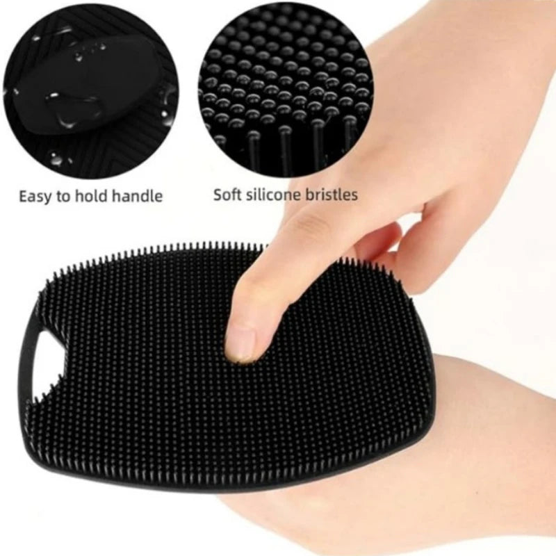 Soft Silicone Handheld Body Scrubber – Gentle Exfoliating Shower Cleansing Brush
