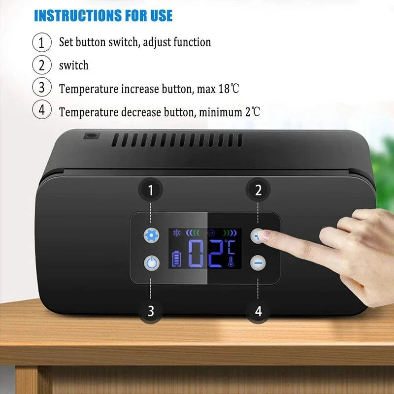Portable Insulin & Hormone Medication Cooler – Mini Medicine Fridge for Home, Travel & Car