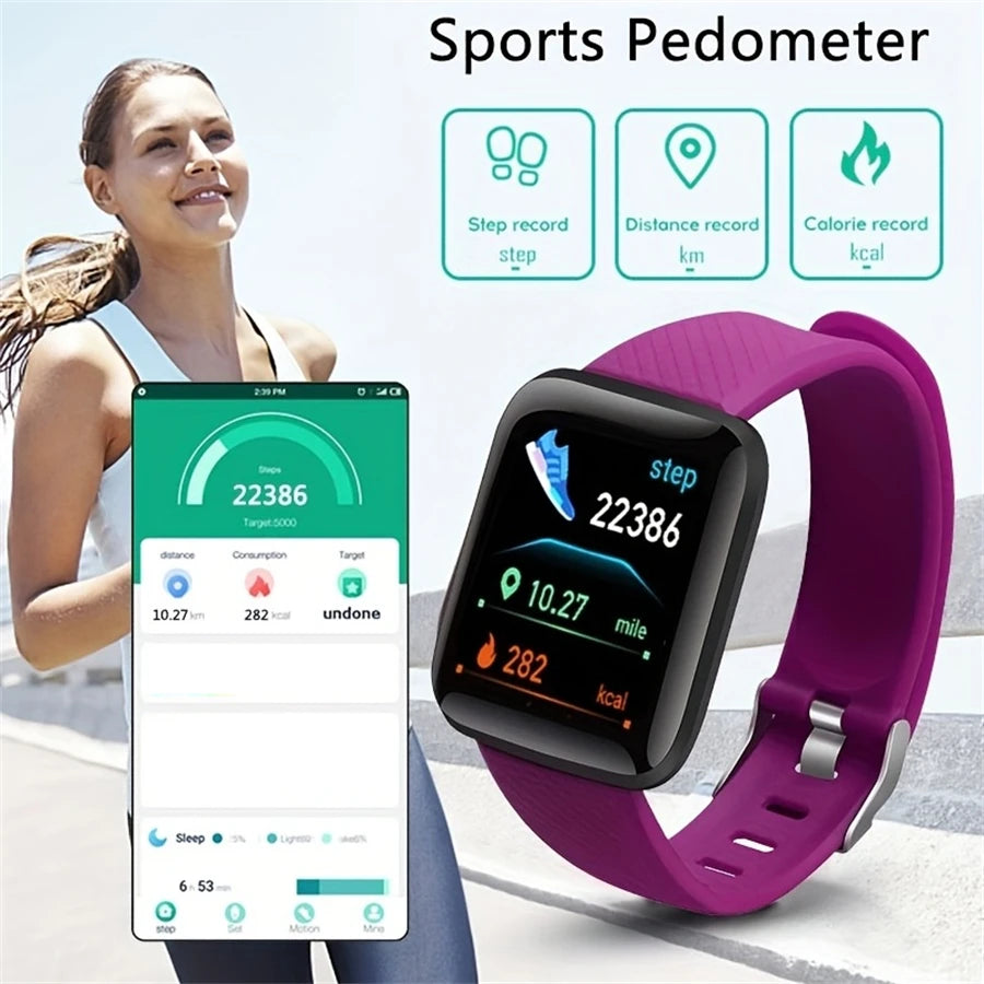 Track Every Move. Every Day. — Y68 & 116Plus Smartwatch | Fitness Tracker, Heart Rate Monitor, Sleep Tracker, Message Alerts, Android & iOS, 9 Colors