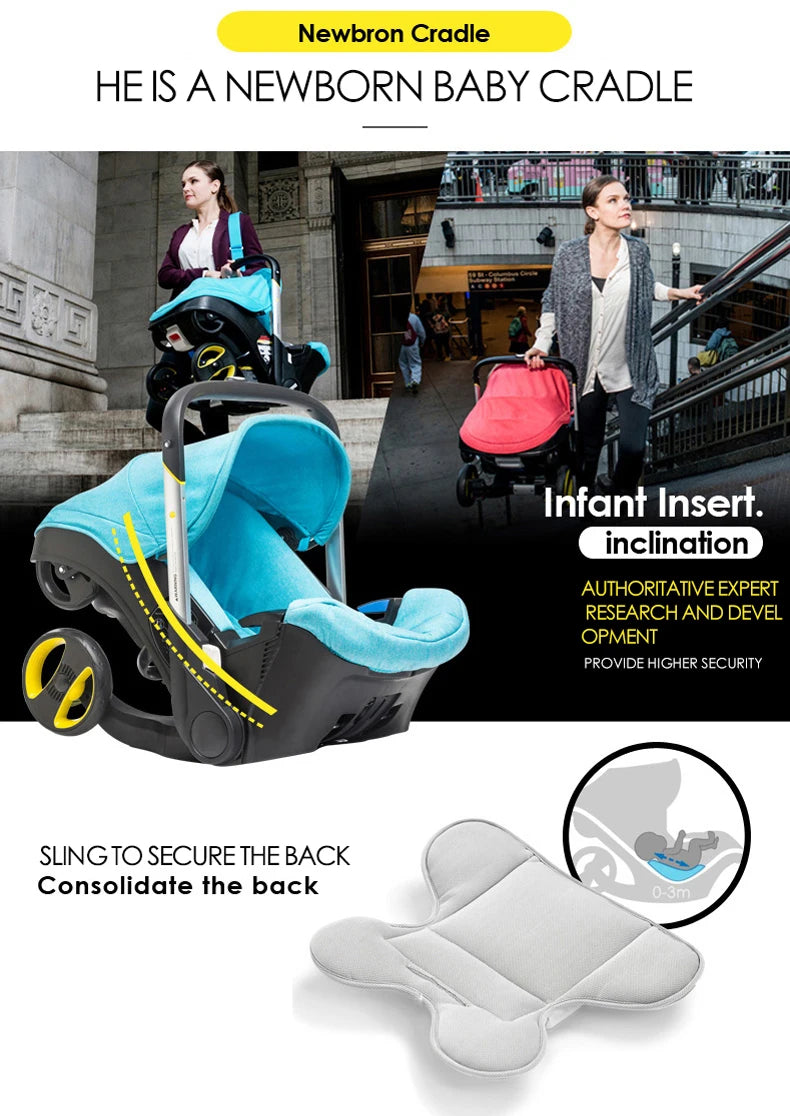 Compact Baby Stroller — Lightweight Reversible Travel Pram for Newborns & Toddlers