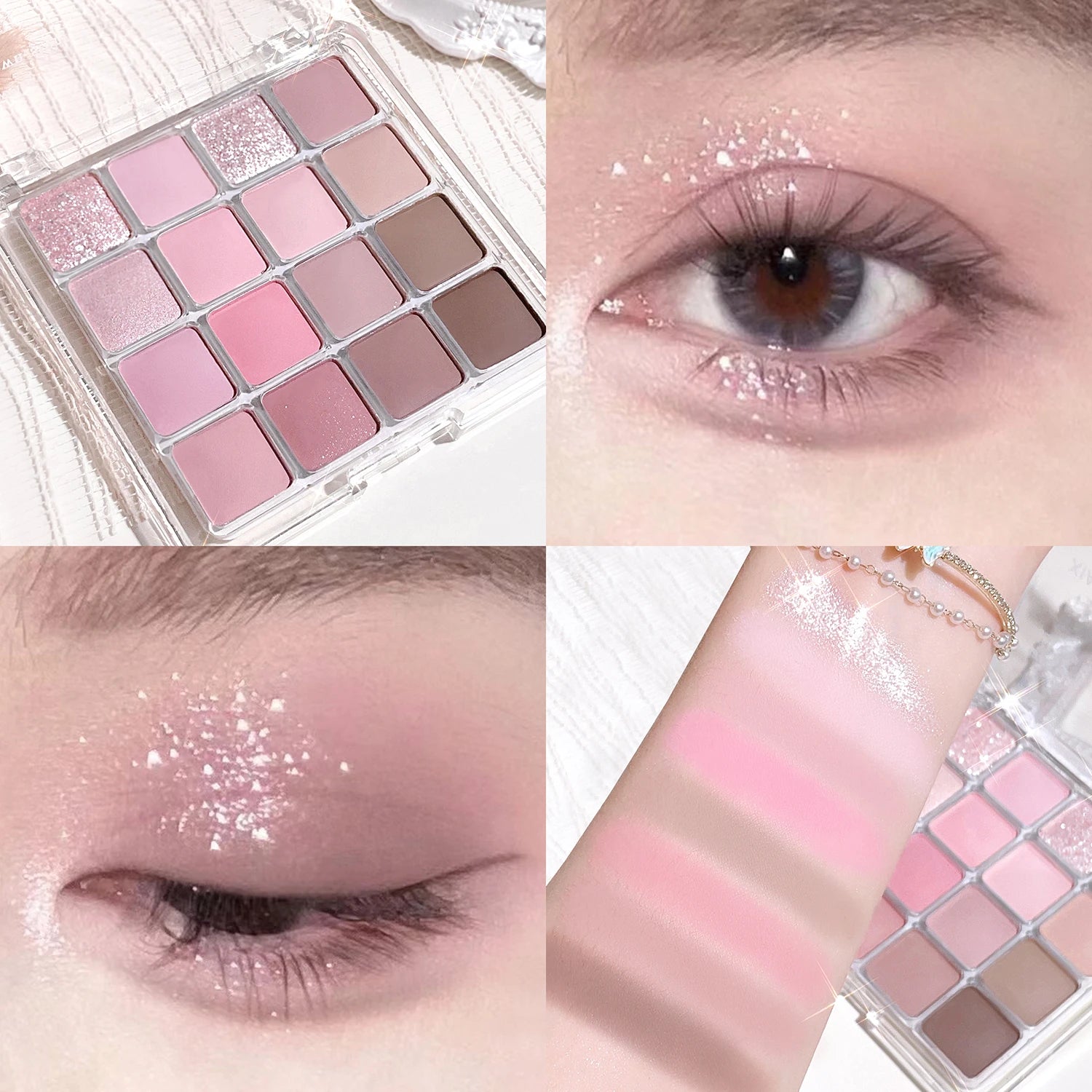 16-Color Earth Tone Eyeshadow Palette — Pearl & Matte Shimmer