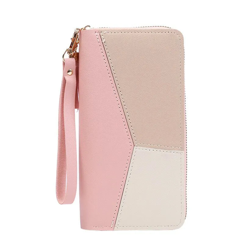 Women's Fashion Zipper Long Wallet – PU Leather Billfold with Coin Purse & Card Holder