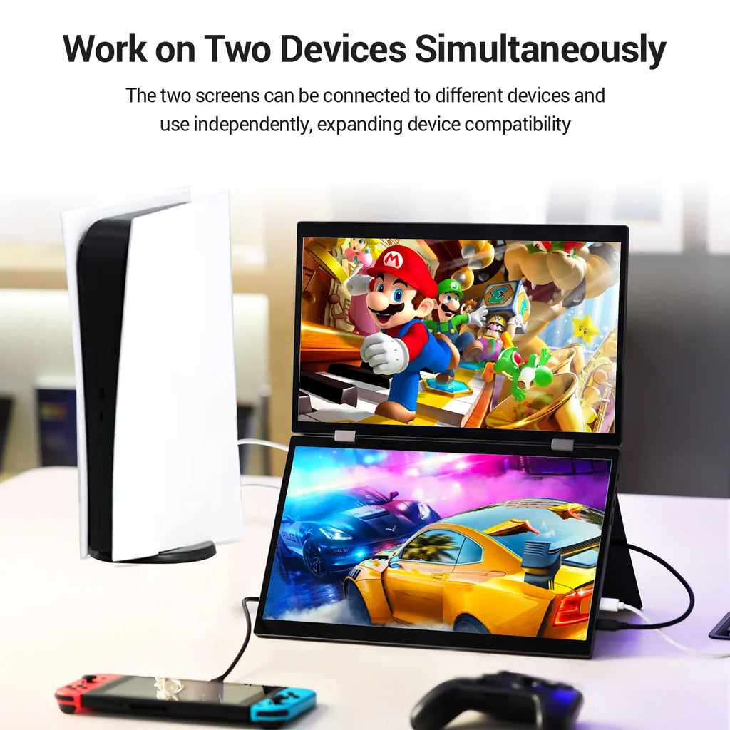 15.6-Inch Dual Screen Portable Monitor – Full HD IPS Touch