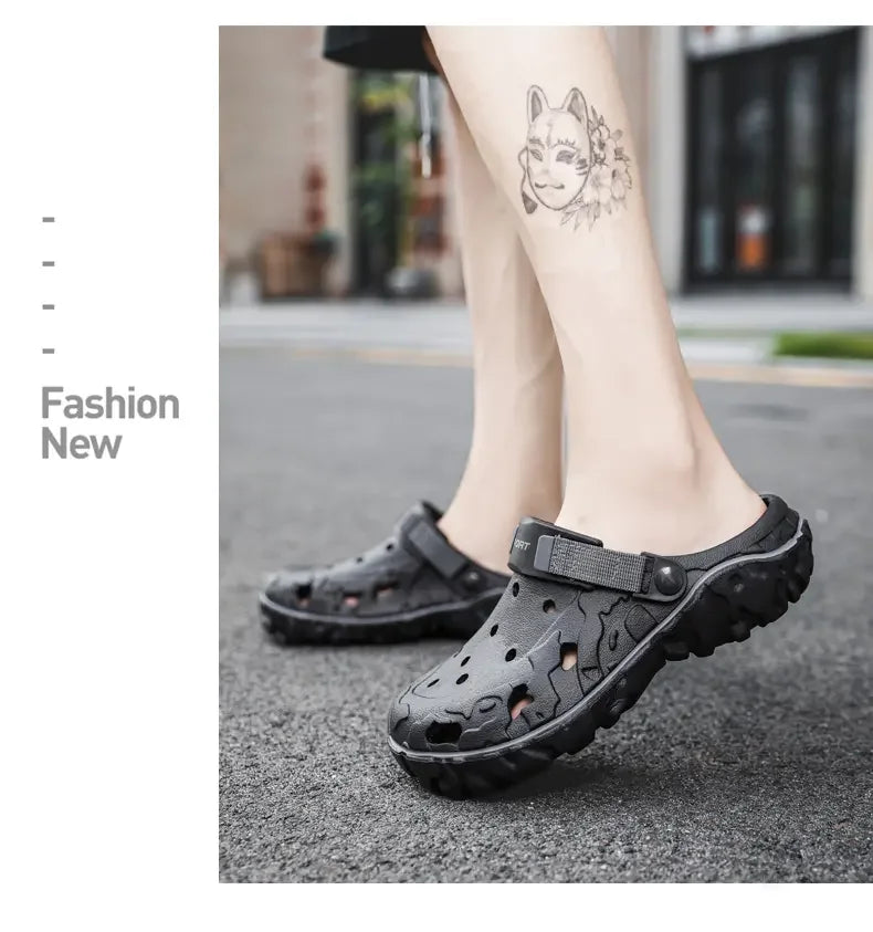 Men's Summer Clogs — Non-Slip Breathable Thick Bottom Beach Sandals Big Size 45 46 47