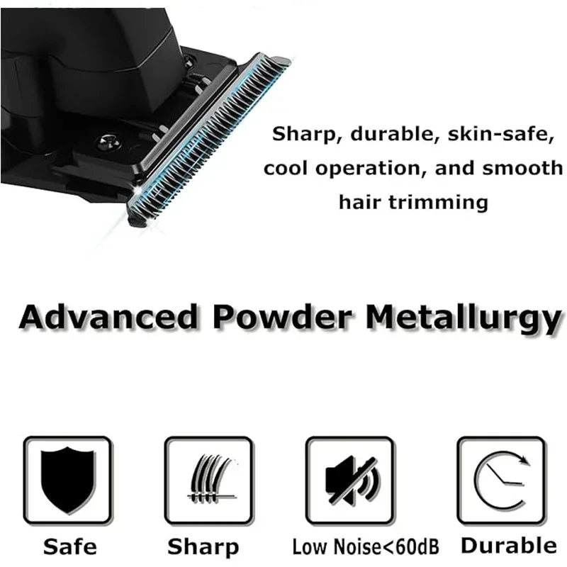 Kemei KM-2299 Cordless Hair Clipper – USB Fast Charge, 180-Min Runtime, Auto Power Adjust