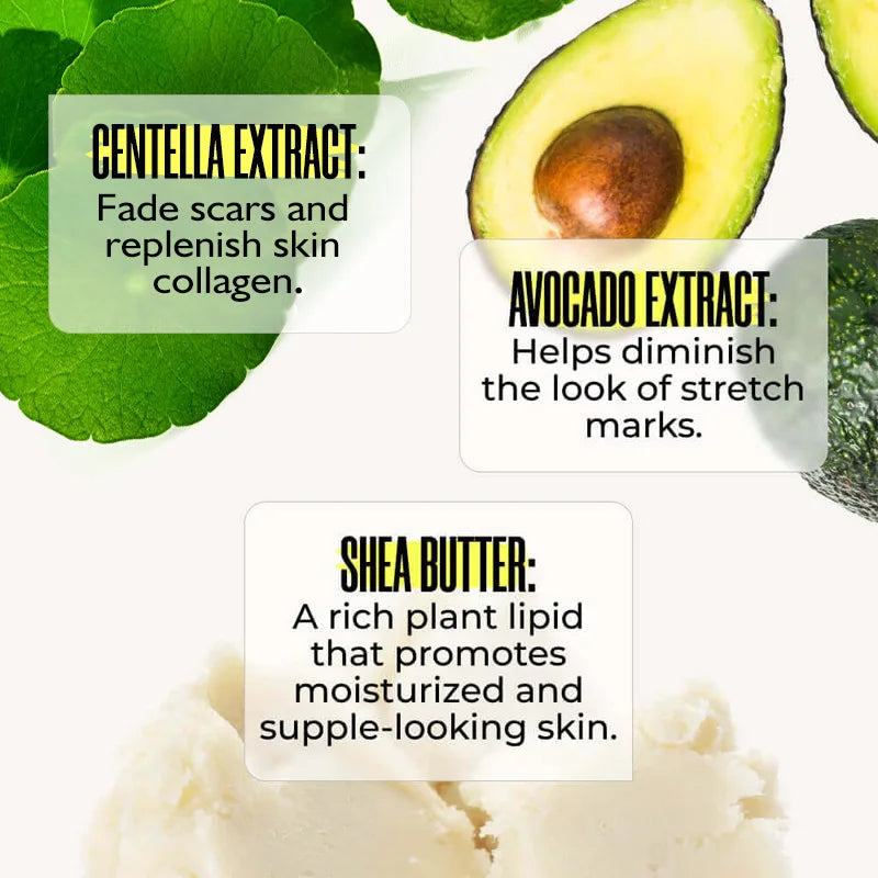 KOEC B-Flat Belly Firming Cream — Decreases Stretch Marks, Smoothing & Tightening with Avocado & Shea Butter 60ml