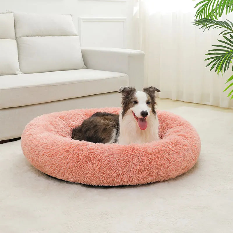 Soft Long Plush Dog Bed – Warm Basket Cushion for Small & Medium Dogs and Cats
