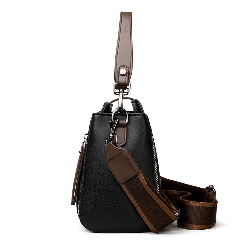 Luxury PU Leather Casual Tote Shoulder Bag – Designer Crossbody Handbag for Women