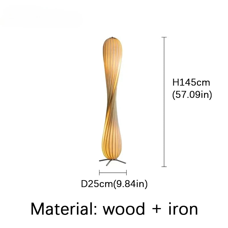Sculptural Floor Lamp – Twisted Shade Design