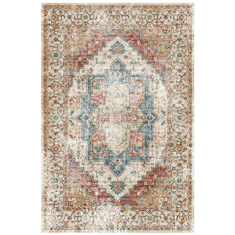 American Retro Style Large Area Rug – Anti-Slip Washable Carpet for Living Room & Bedroom