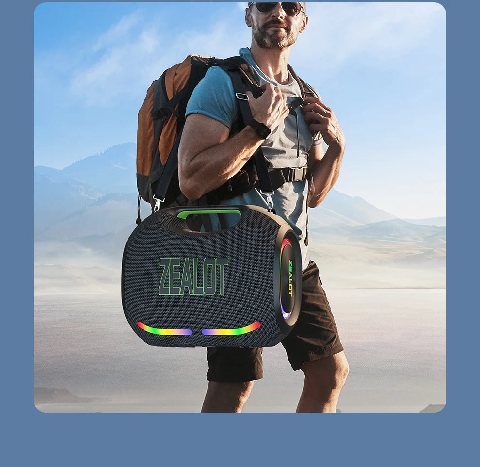 ZEALOT ZE21 250W Portable Bluetooth Speaker — Waterproof, TWS, 48000mAh Power Bank