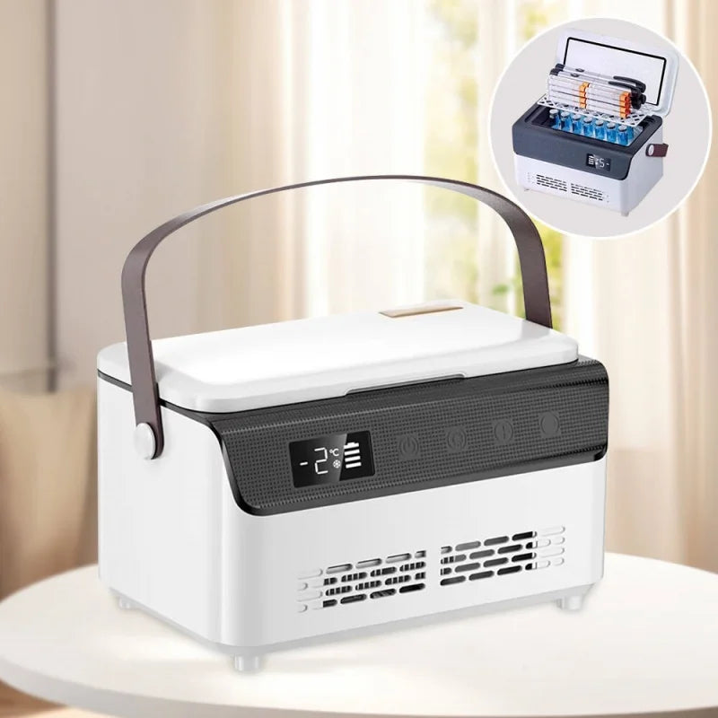 Insulin Cooler Mini Medical Fridge — 13600mAH×2 Portable Refrigerator with Smart Temperature Control & LCD Display for Travel