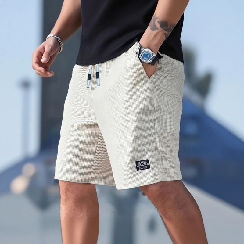Men's Textured Fabric Casual Beach Shorts — Relaxed Fit Summer Shorts