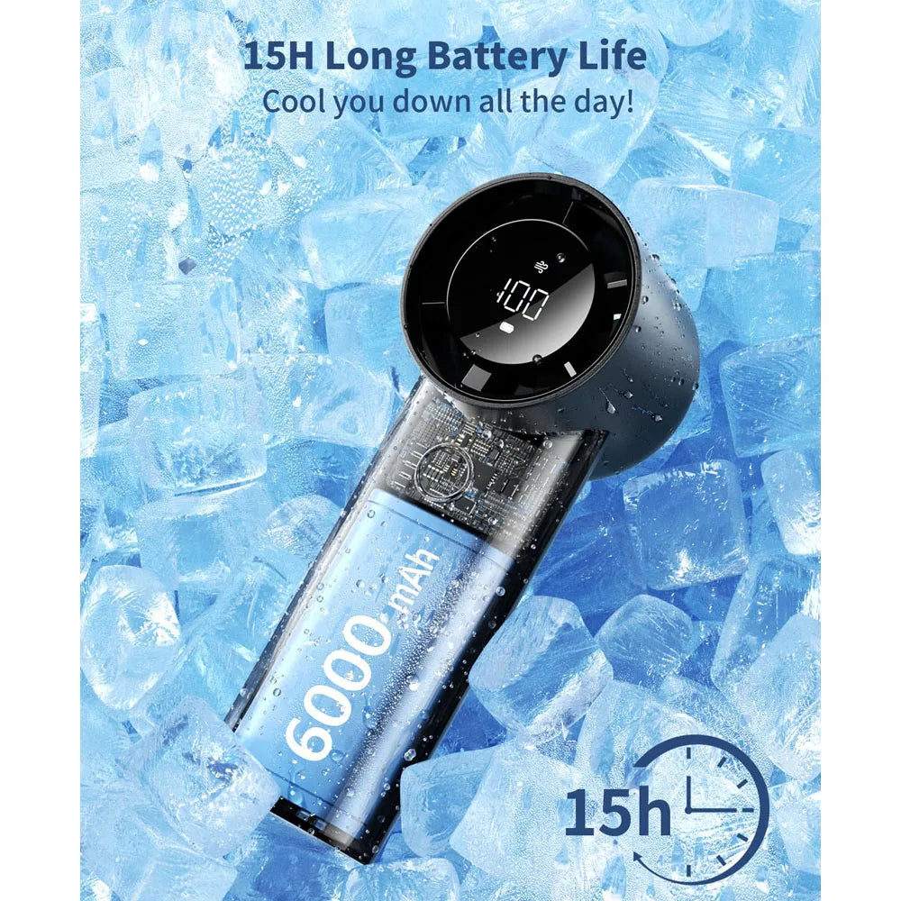 coldSky Portable Handheld Fan — 6000mAh 5-Speed Cooling Fan