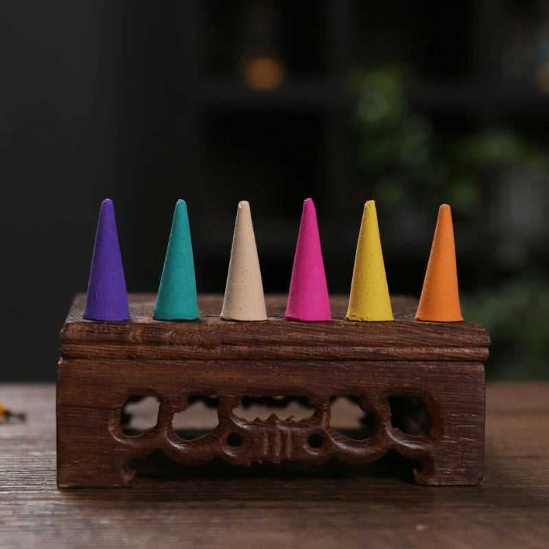 Natural Reflux Tower Incense Cones — Rose, Lavender & Aromatherapy Blends for Meditation & Odor Relief