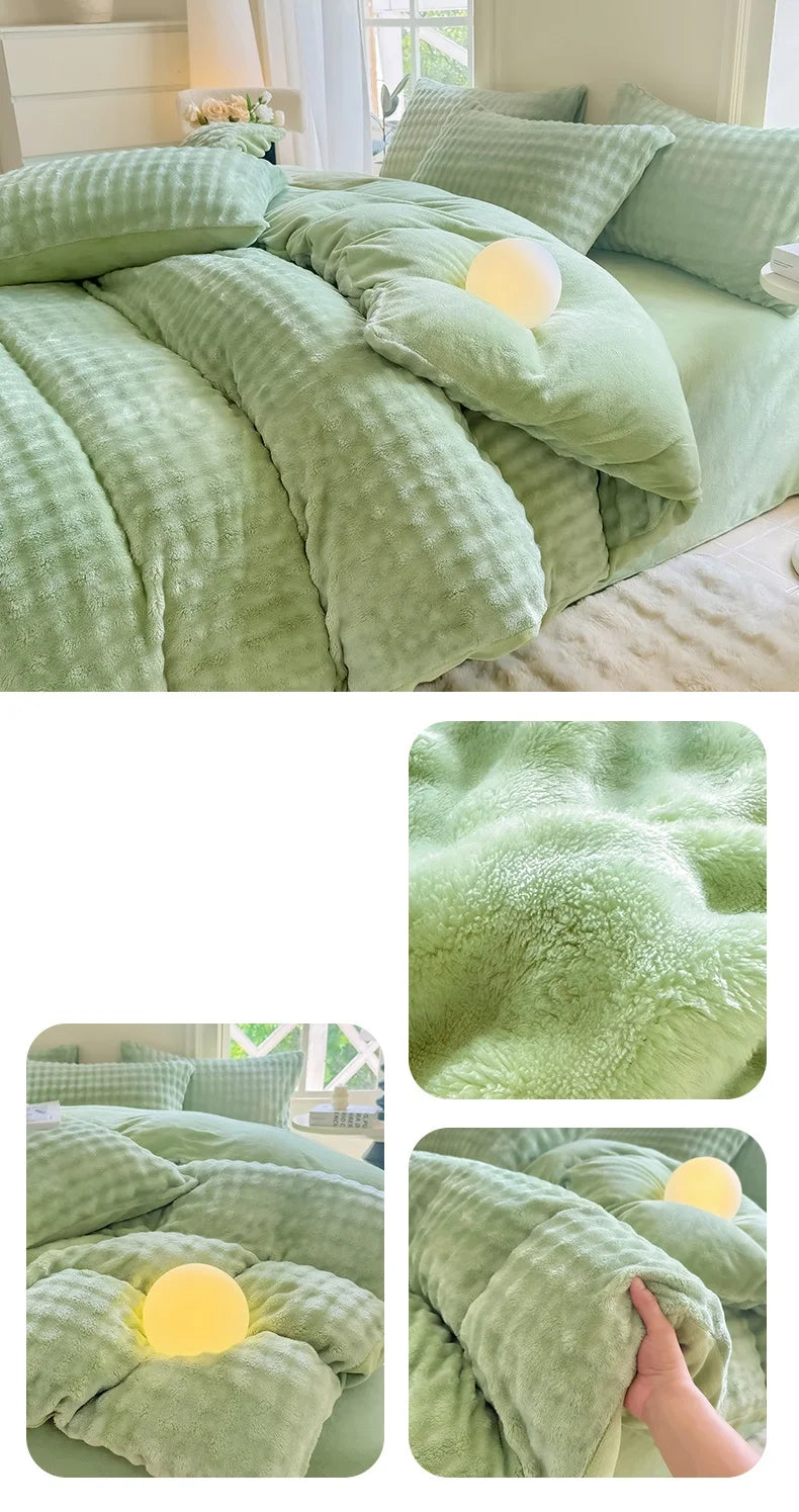 Plush Solid Color Duvet Cover – 300TC Warm Skin-Friendly Comforter Cover, 11 Colors & 4 Sizes