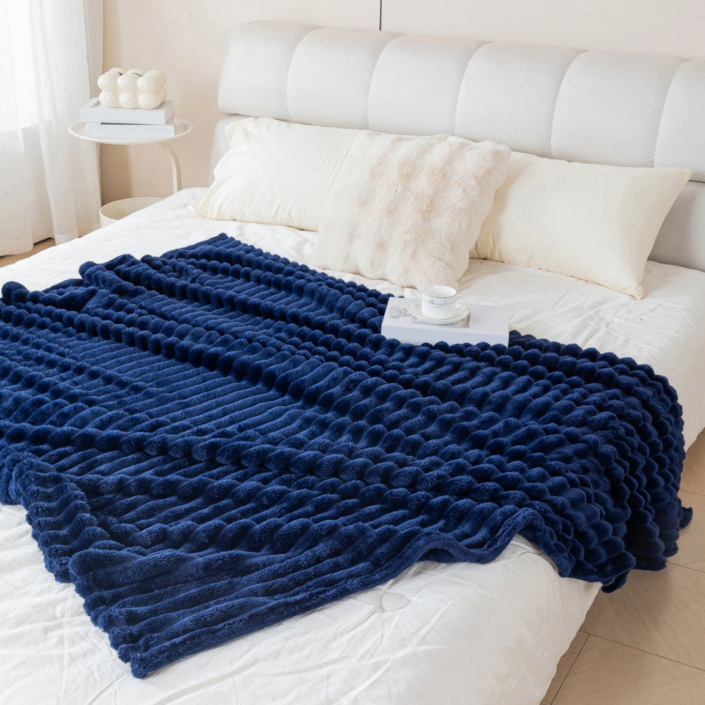 Soft Flannel Blanket – Warm Nap Throw in Multiple Colors, Christmas Gift Blanket