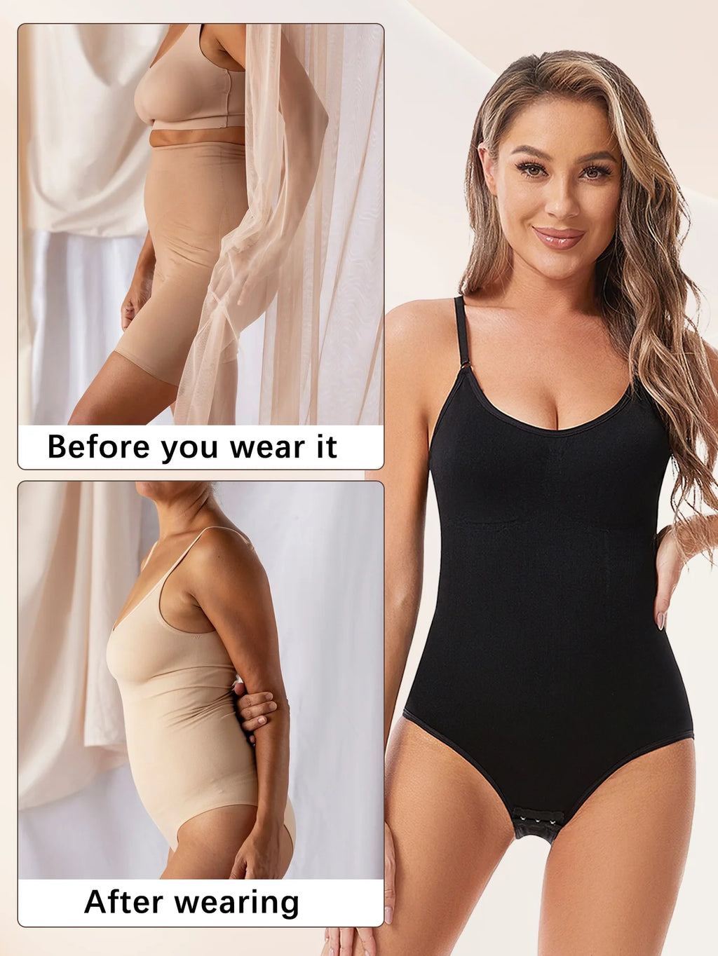 Seamless Slimming Open-Crotch Bodysuit Shapewear — Butt Lifting & Tummy Control