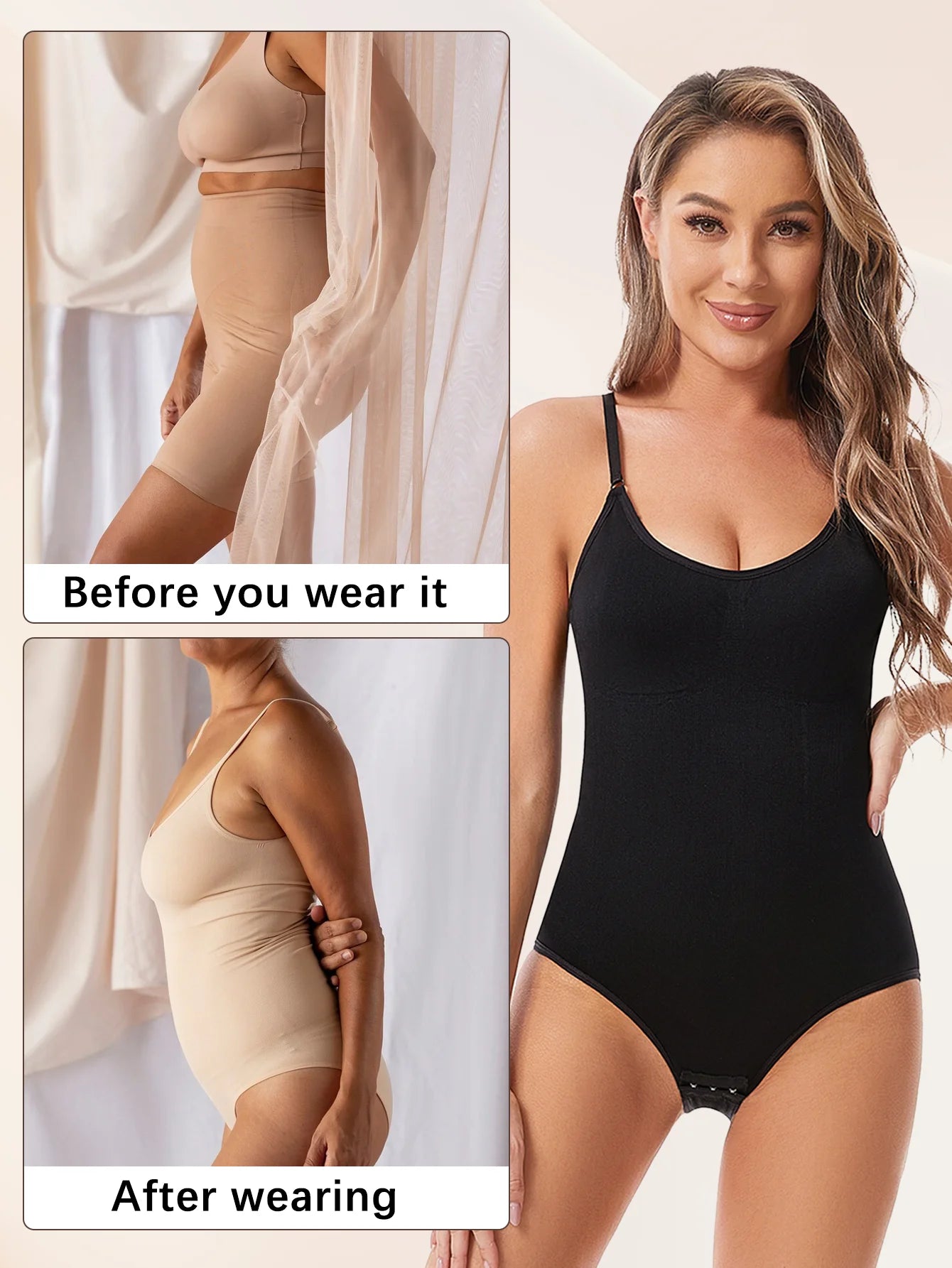 Seamless Slimming Open-Crotch Bodysuit Shapewear — Butt Lifting & Tummy Control
