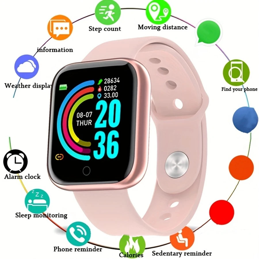 Track Every Move. Every Day. — Y68 & 116Plus Smartwatch | Fitness Tracker, Heart Rate Monitor, Sleep Tracker, Message Alerts, Android & iOS, 9 Colors