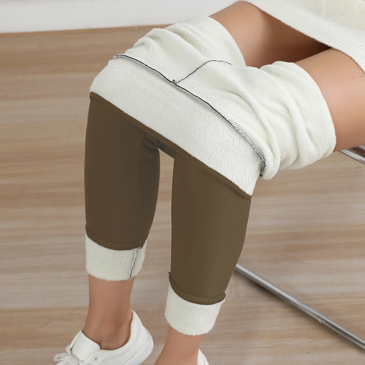 Women's Fleece Velvet Leggings – Warm Thickened High Waist Tights for Autumn & Winter