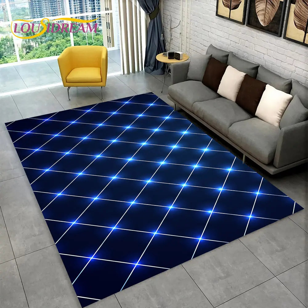 3D Abstract Modern Geometric Illusion Area Rug | 100% Polyester, Non-Slip, Machine Washable, 8 Sizes