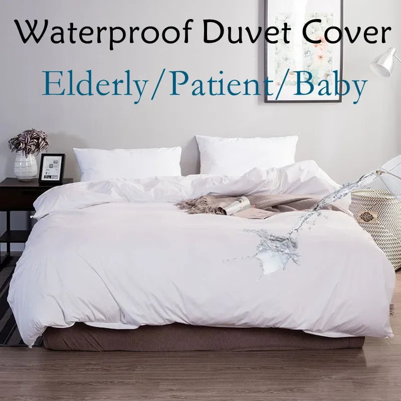 100% Waterproof Duvet Cover – Queen & King Quilt Cover with Pillowcases, Elderly, Baby & Patient Safe