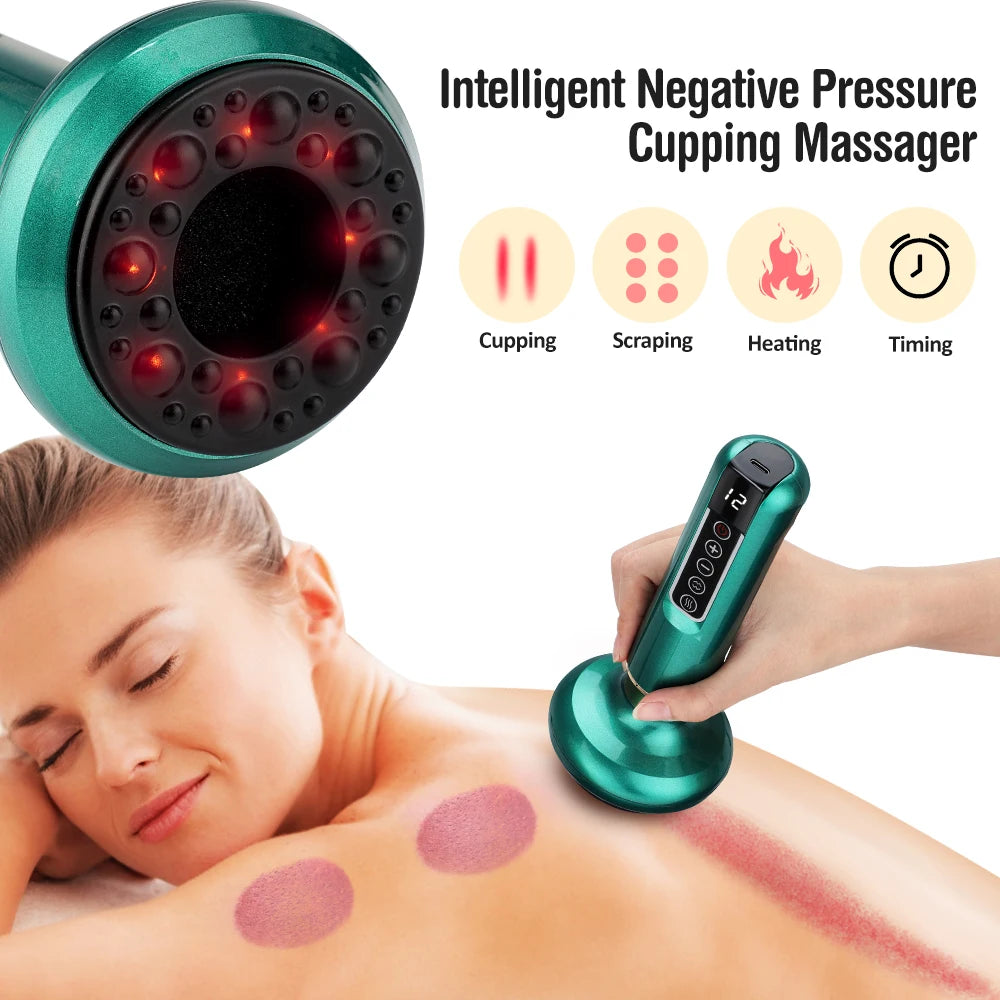 Electric Vacuum Cupping Device – Anti-Cellulite Body Massager with Guasha & Infrared Heat