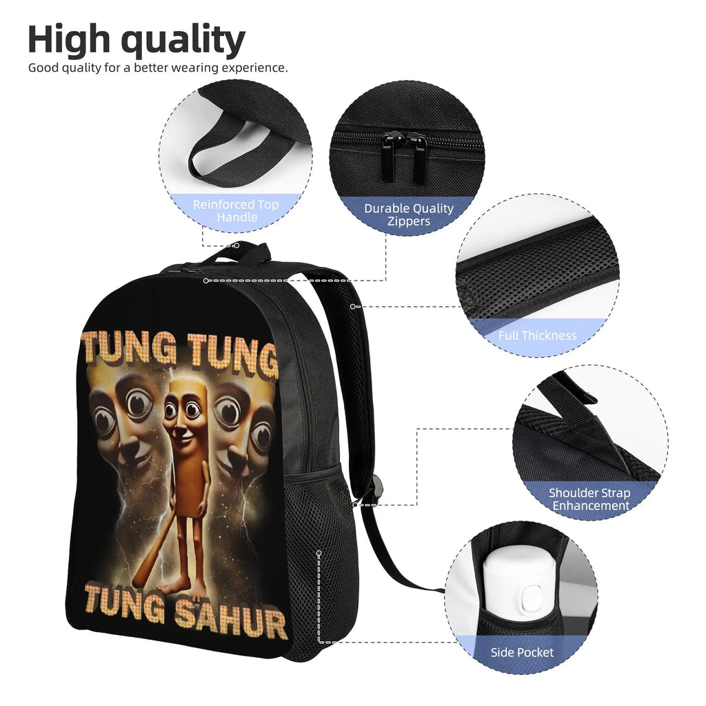 Tung Tung Tung Sahur Backpack – Unisex Meme Daypack
