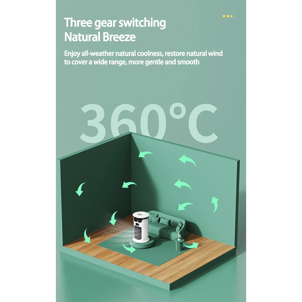 Mute Desktop USB Mini Air Conditioner Fan — Portable Water Mist Cooling Fan with Night Lamp & Humidifier