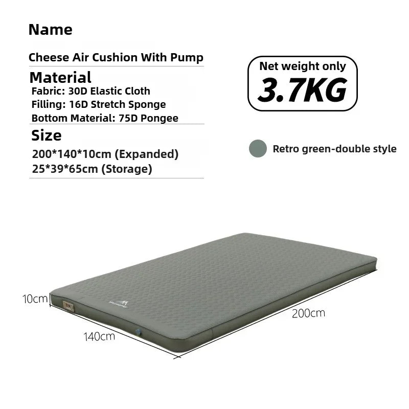 Double Self-Inflating Camping Mattress – Compact Folding Waterproof Outdoor Pad for 2