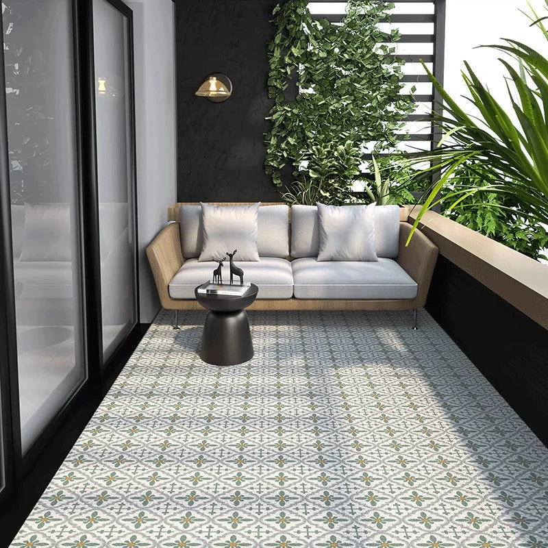 Outdoor Balcony Rug – Oil-Proof Non-Slip PVC Leather Carpet for Living Room & Kitchen