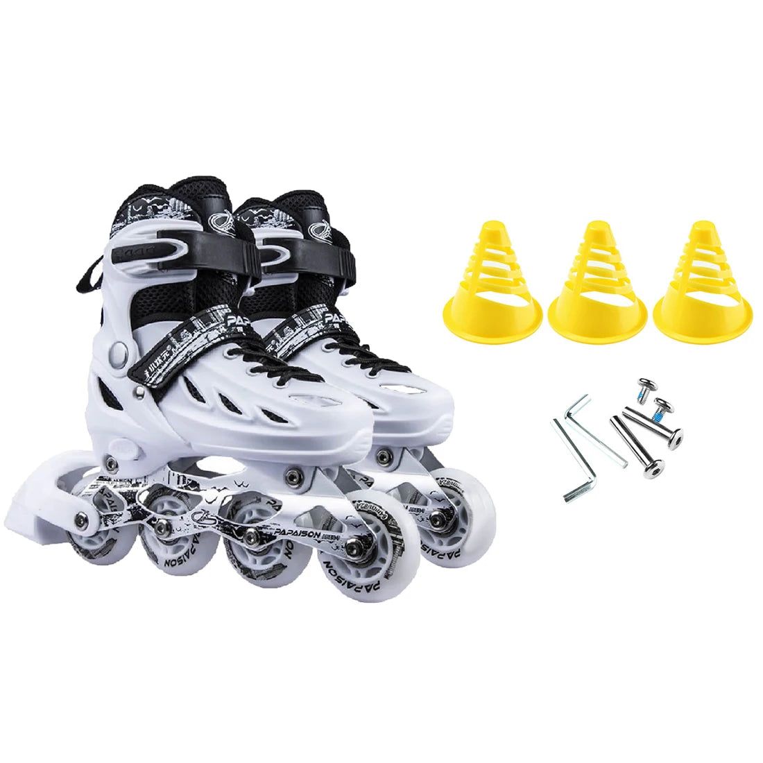 Adjustable Inline Roller Skate Shoes – Flashing 4-Wheel Speed Racing Sneakers for Outdoor Skating