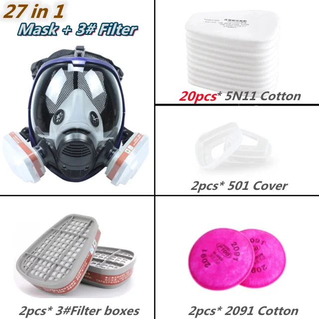 6800 Full Face Chemical Gas Mask Respirator