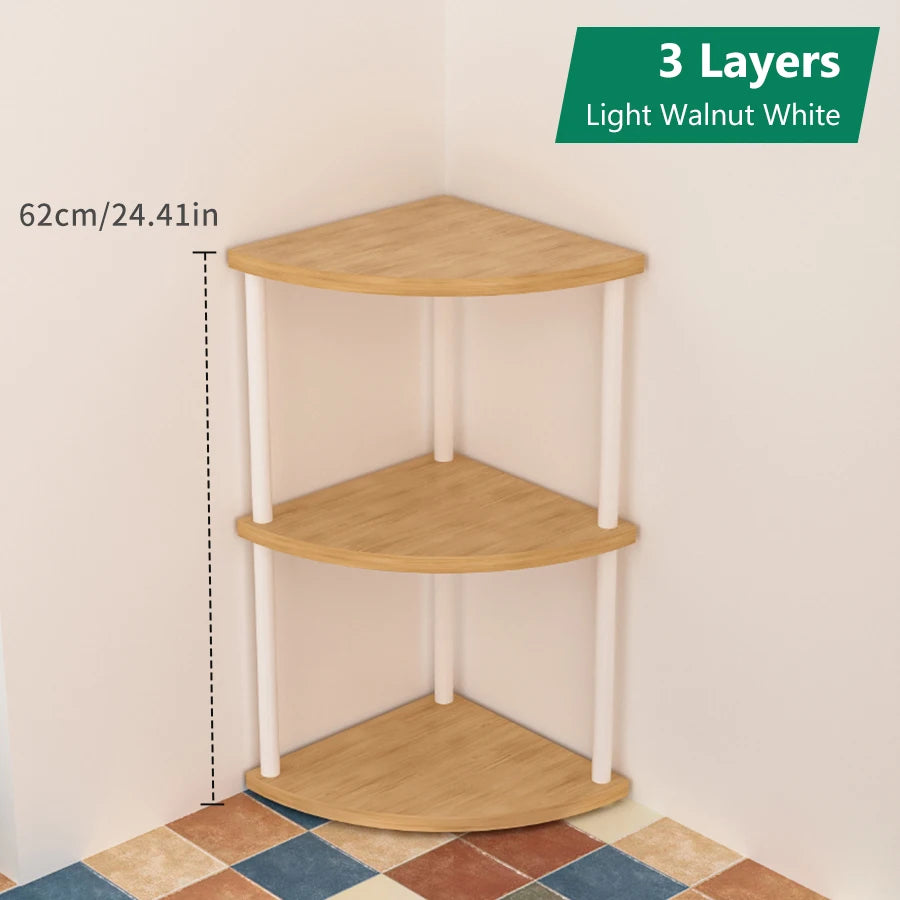 Metal Corner Wall Shelf — 3/4/5/6 Tier Plant Rack, Bookshelf & Living Room Storage