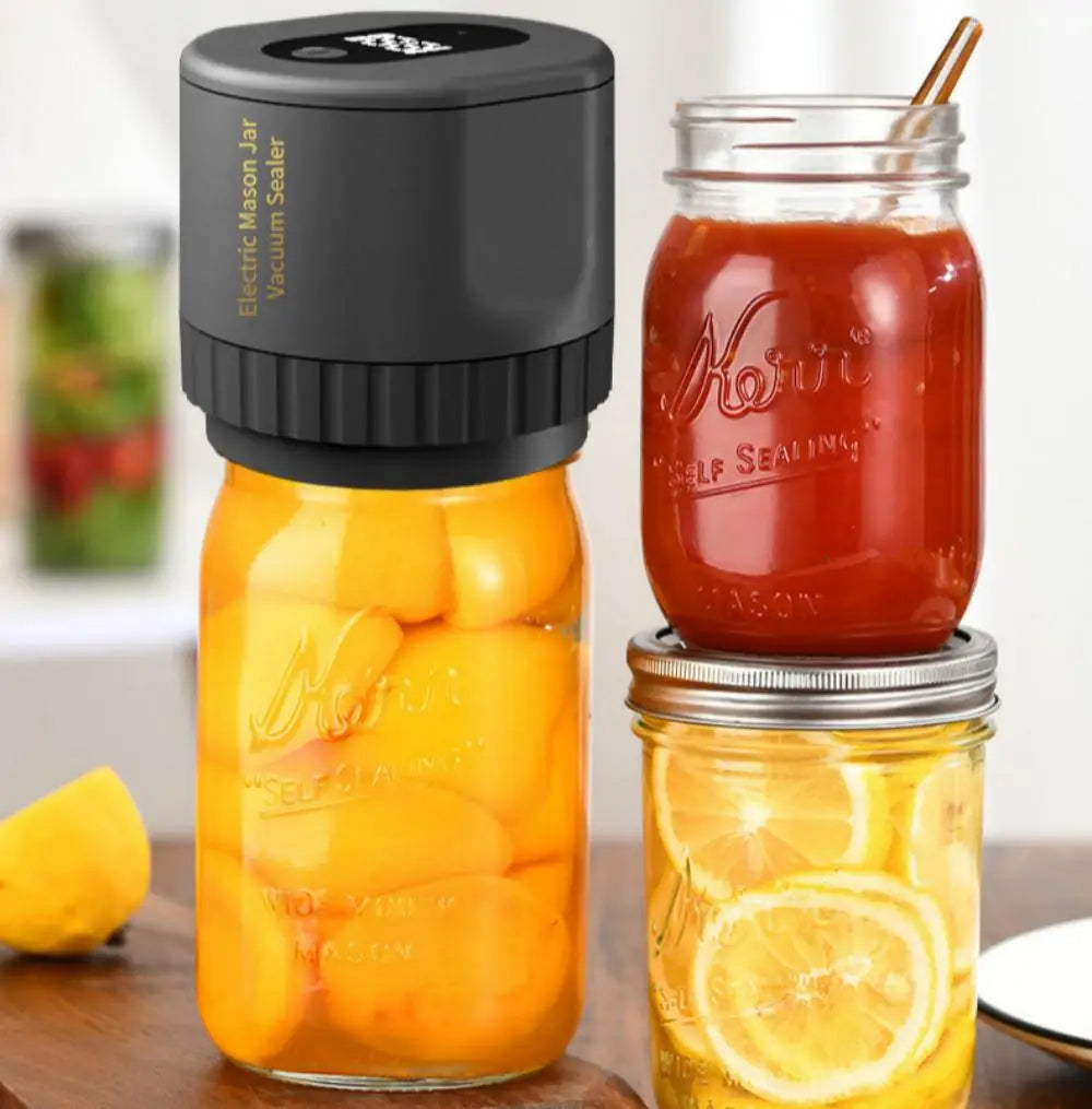 Cordless Electric Mason Jar Vacuum Sealer — Regular & Wide Mouth Food Storage Kit