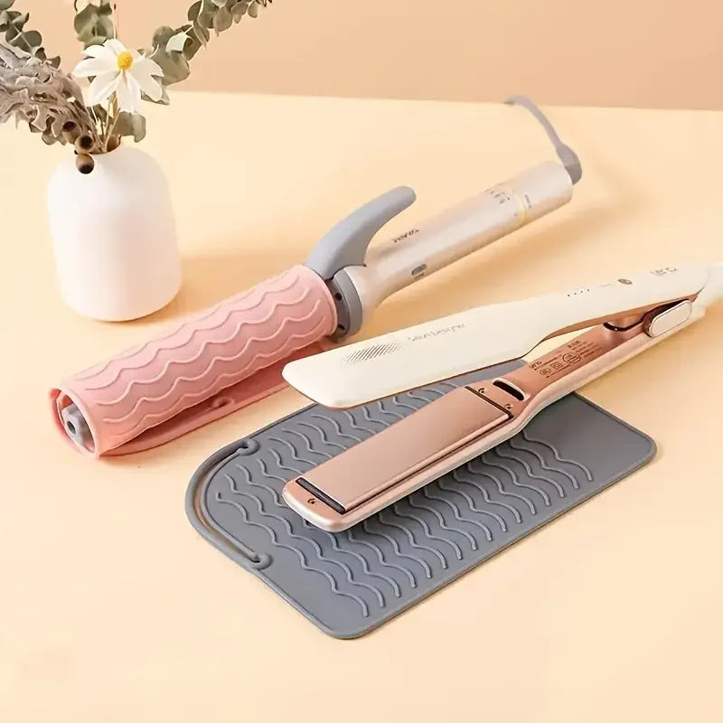 Silicone Heat Resistant Mat — Travel Hair Tool Pad for Flat Iron & Curling Iron