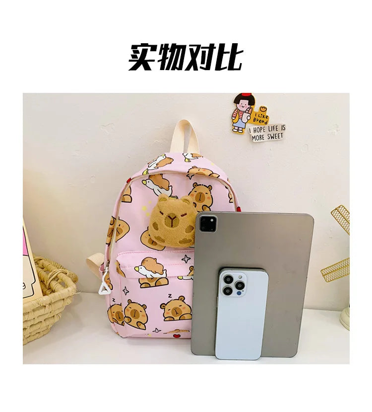 Capybara Backpack – Kids Nylon School Bag