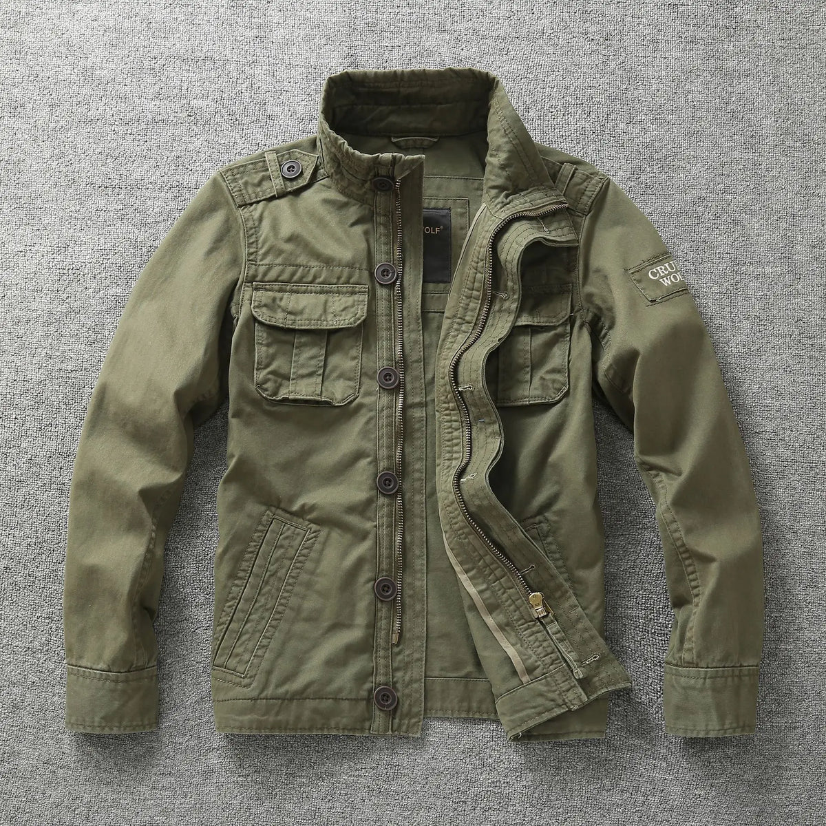 Men's Camouflage Cotton Work Jacket – Stand Collar