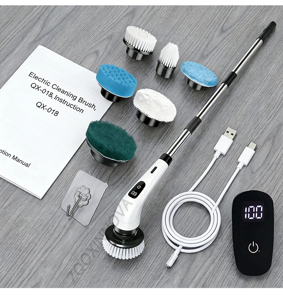 Cordless Household Spin Scrubber – Electric Multipurpose Cleaning Brush for Bathroom, Kitchen & Toilet