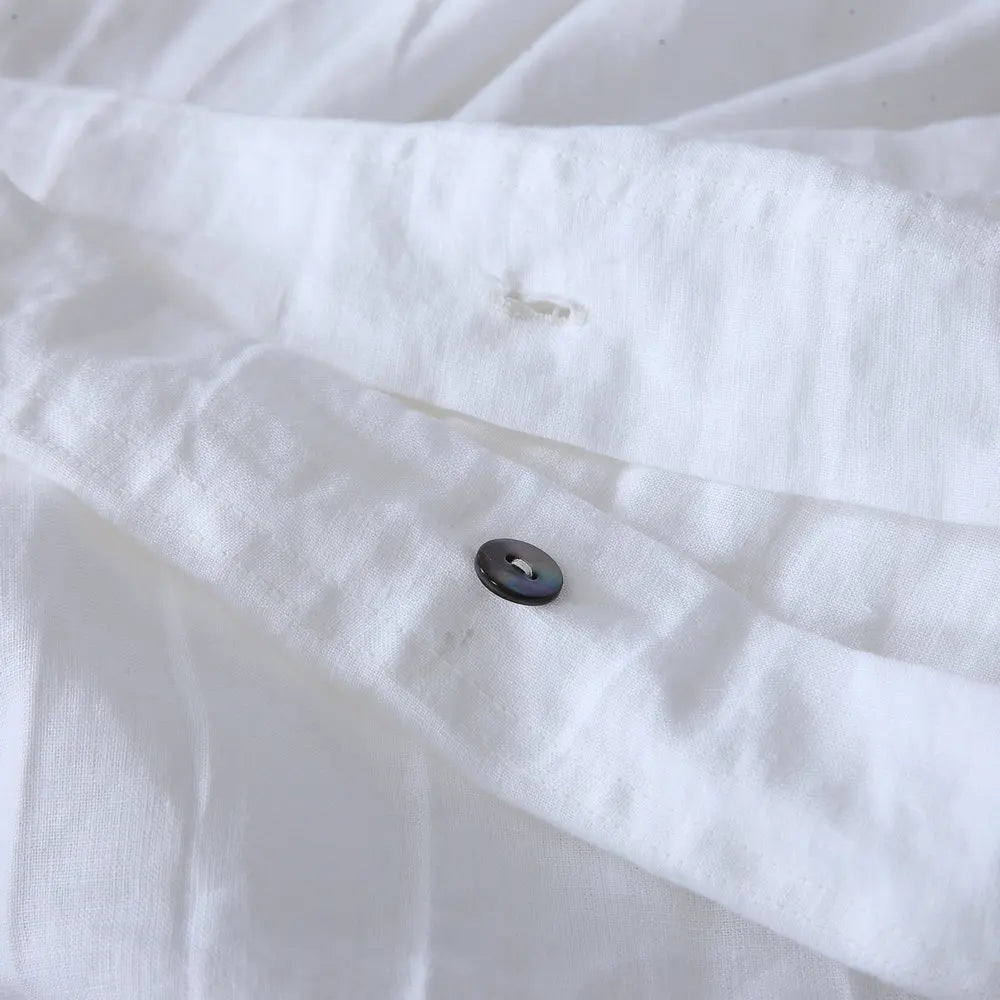 100% French Linen Duvet Cover – Natural Soft Quilt Cover, Queen & King, Breathable Bedding