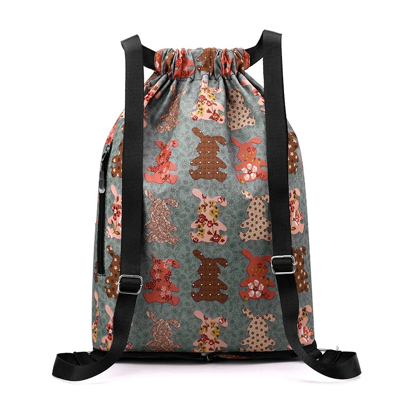 Women's Drawstring Backpack – Foldable Nylon Daypack