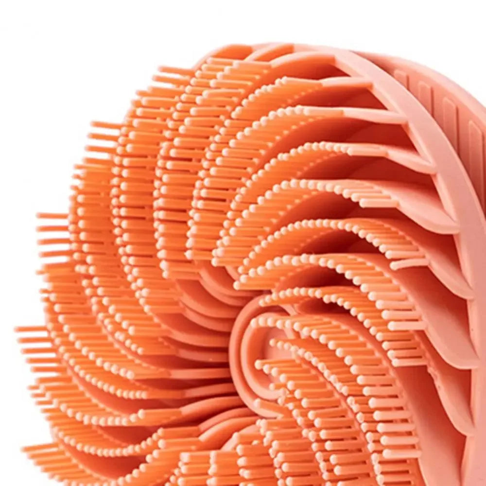 Double-Sided Silicone Shower Brush – Soft Bristle Body Massage & Exfoliating Bath Mud Remover