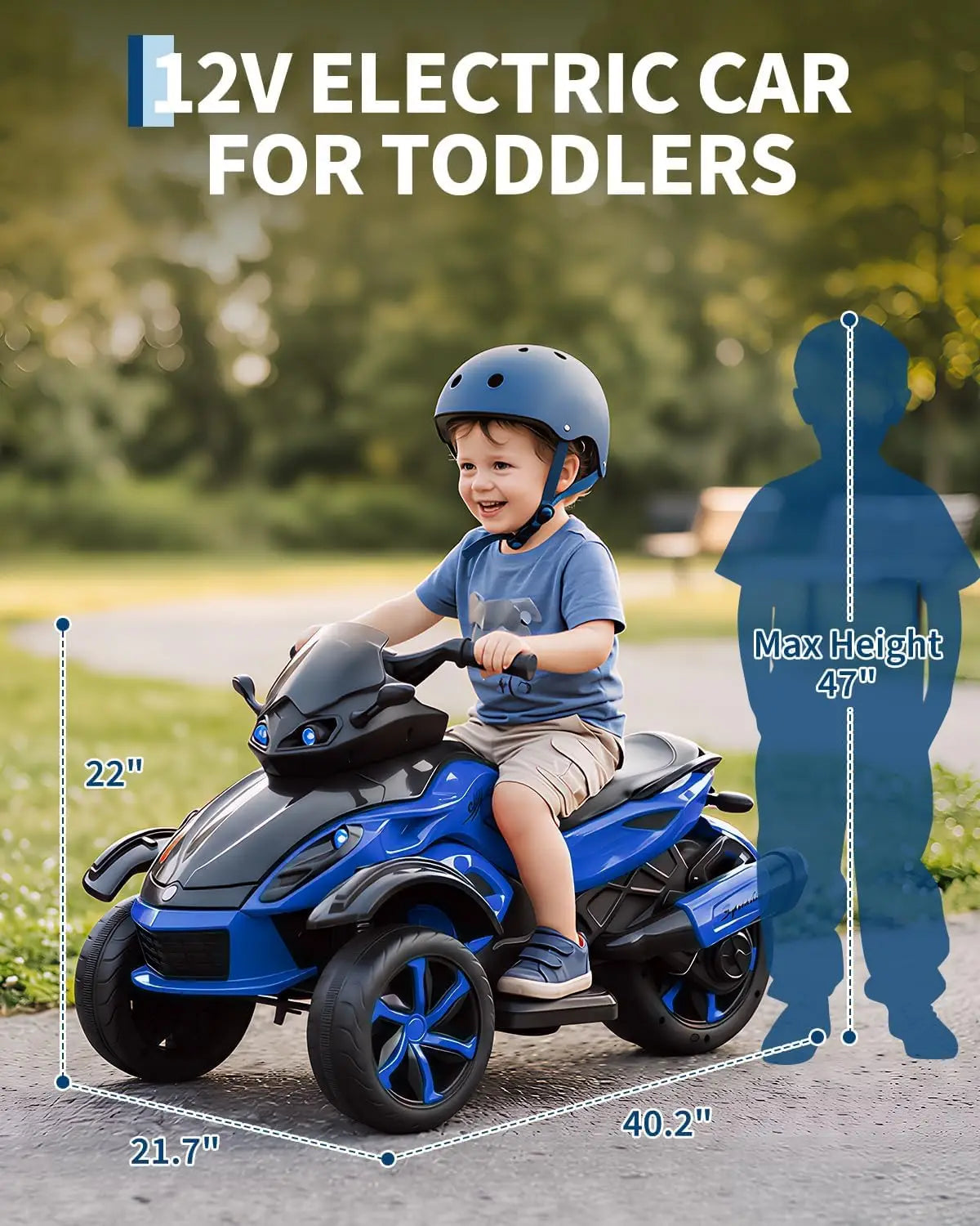 12V Kids Ride-On ATV – 3-Wheel Electric Toy with LED Lights